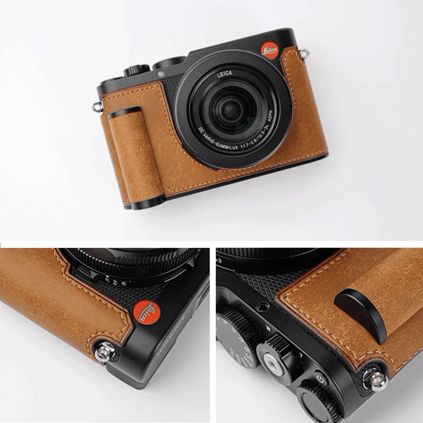 Premium Edition Leica D-LUX 8 DLUX8 Cowhide Handmade Cowhide leather hand stitch Half Case Holster sleeve Camera pouch insert bag