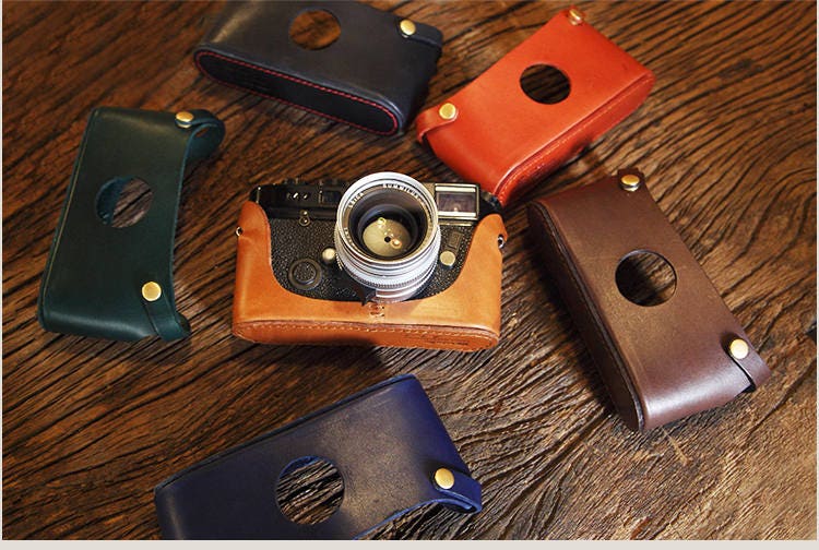 Leica M2 M3 M4 M4P M6 M7 M7P MP Handmade Italian Cowhide leather Half Case insert Camera bag Protector 10 Colors available Made TO Order