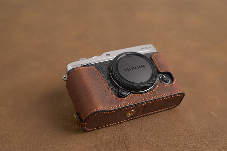 Fujifilm fuji XE3 X-E3 Handmade Half Case Cowhide leather insert Camera bag Protector Holster sleeve SD & battery access door Made TO Order