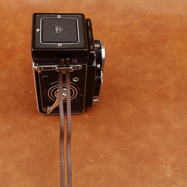 Handmade Genuine Cowhide Leather camera head neck Strap wrist neck lanyard For A twinlens reflex Rolleiflex TLR Yashica mat Kinaflex