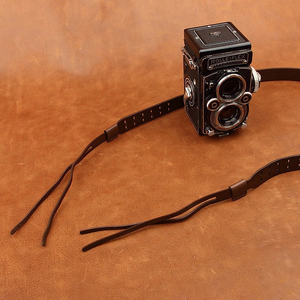 Handmade Genuine Cowhide Leather camera head neck Strap wrist neck lanyard For A twinlens reflex Rolleiflex TLR Yashica mat Kinaflex