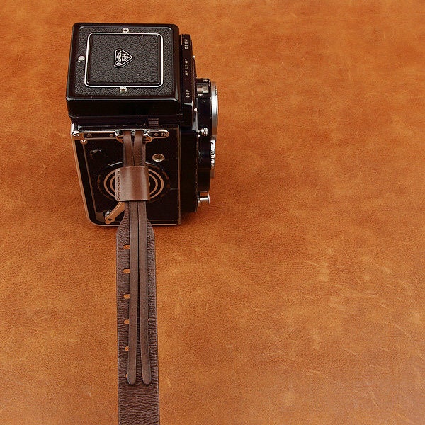 Handmade Genuine Cowhide Leather camera head neck Strap wrist neck lanyard For A twinlens reflex Rolleiflex TLR Yashica mat Kinaflex