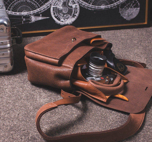 Premium Edition Toscana Cowhide Leather Handmade hand crafted hand stitch Camera Cases insert bag Protector BOX backpack Fujifilm leica SL Q