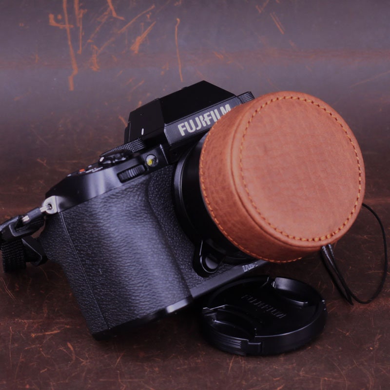 Designed for Fujifilm XS10 Lens Cap Handmade Cowhide leather ** Lens cap only !!! camera Case not included** **