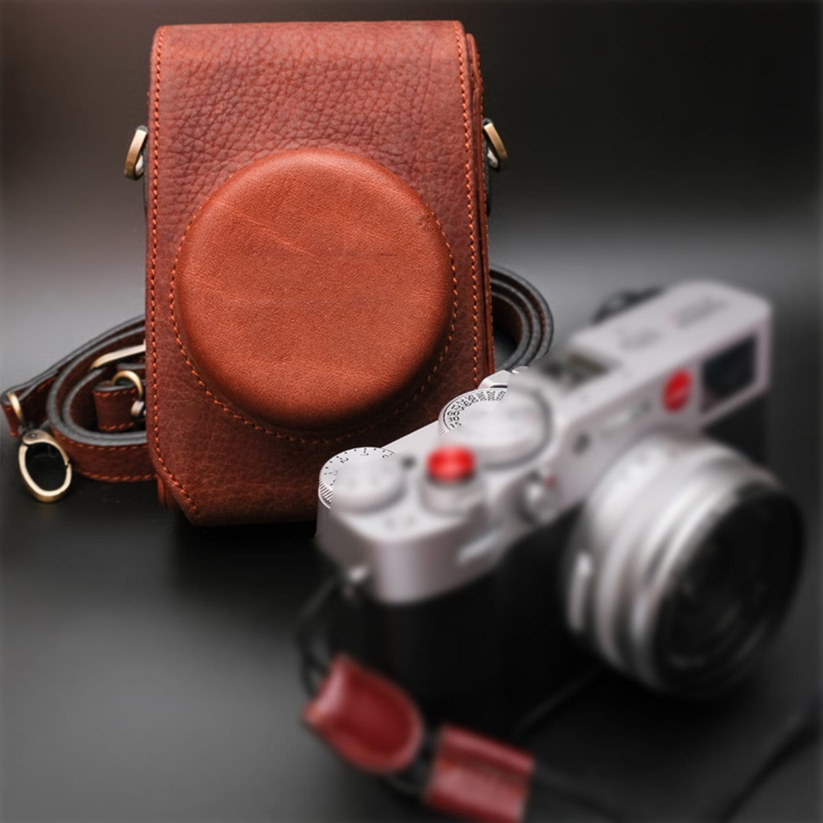 Fujifilm fuji film X100VI X100V X100T X100S X100F X30 X20 Olympus PEN-F Handmade Half Case strap Cowhide leather insert Camera bag Protector