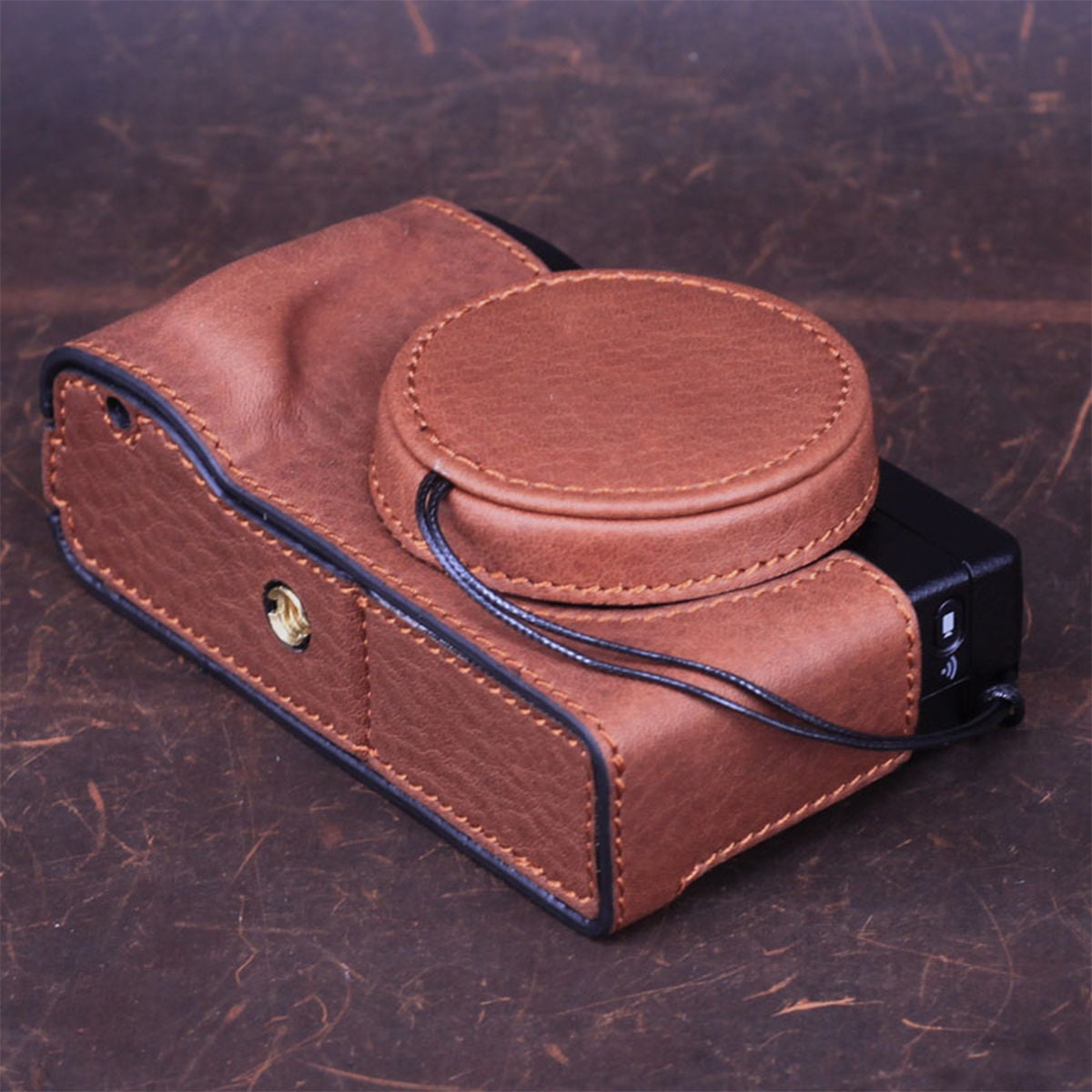 Designed for Ricoh GR3 Lens Cap Handmade Cowhide leather ** Lens cap only !!! camera Case not included** **