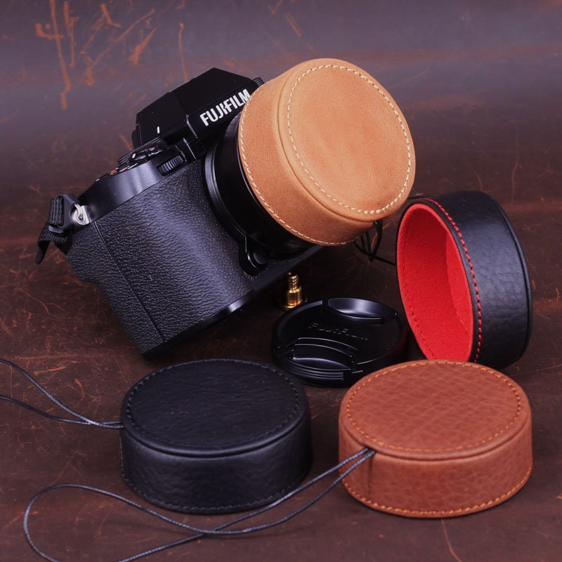 Designed for Fujifilm XS10 Lens Cap Handmade Cowhide leather ** Lens cap only !!! camera Case not included** **