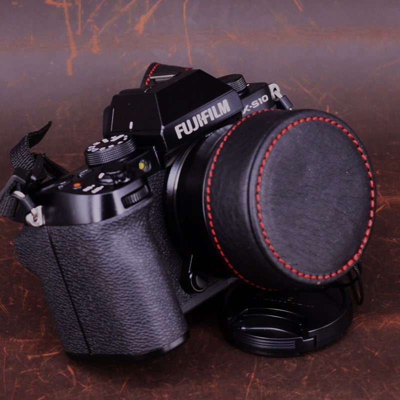 Designed for Fujifilm XS10 Lens Cap Handmade Cowhide leather ** Lens cap only !!! camera Case not included** **