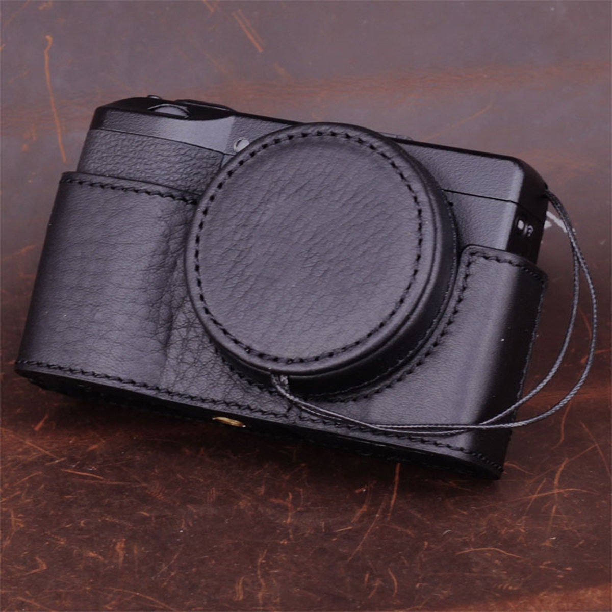 Designed for Ricoh GR3 Lens Cap Handmade Cowhide leather ** Lens cap only !!! camera Case not included** **