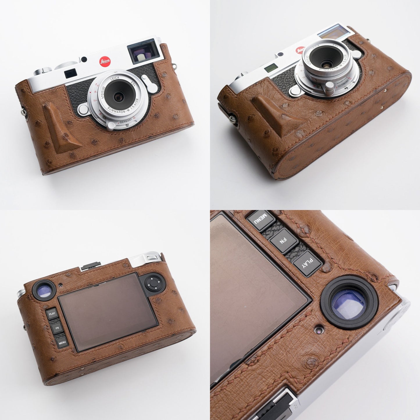 Premium Edition Leica M11 TYP2416 M11P Handmade Half Case Cowhide leather insert Camera bag Protector Aluminium alloy Base battery access