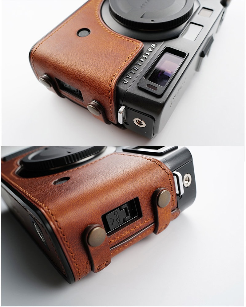 Premium Edition Hasselblad Xpan I XPan 2 Xpan II Handmade Ostrich skin Alligator Cowhide leather hand stitch Half Case Camera bag Protector