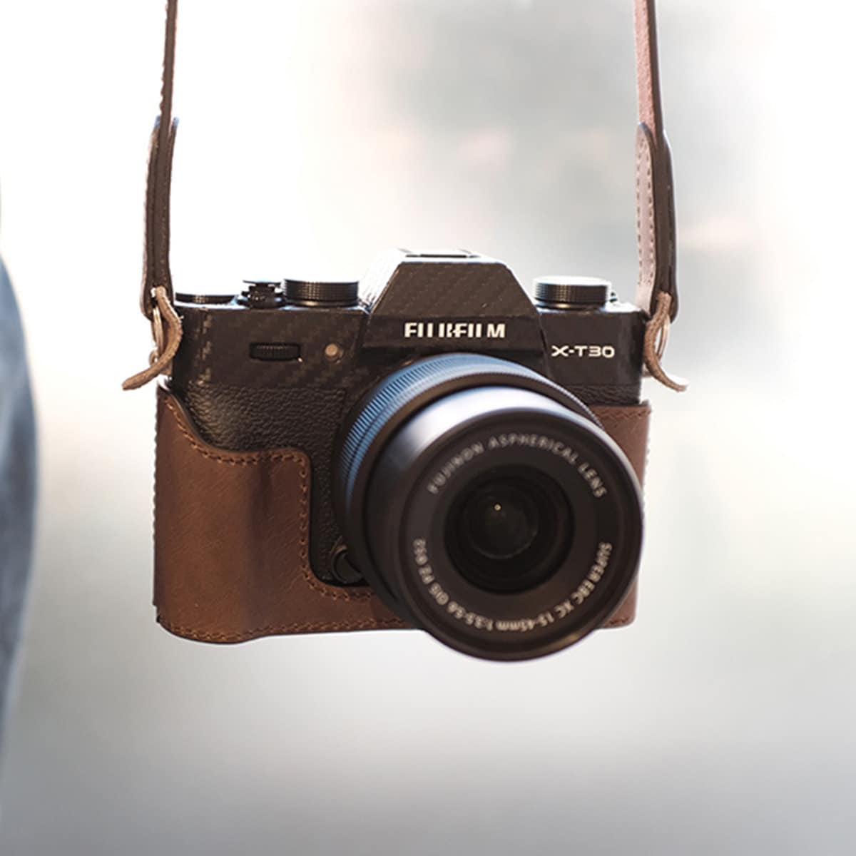 Fujifilm fuji XT10 XT20 XT30 XT30II Handmade Half Case Cowhide leather insert Camera bag Protector HandGrip Holster sleeve SD battery access