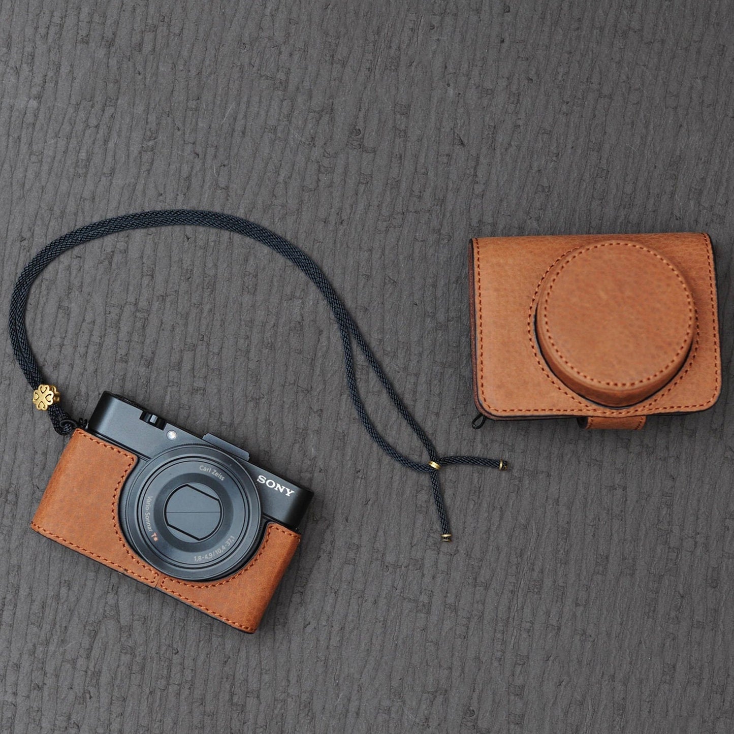 Sony RX100 M7 M6 M5 M4 M3 M2 RX100VII Handmade Genuine Leather hand crafted Camera Half cases insert bag Tripod mount Holster sleeve pouch