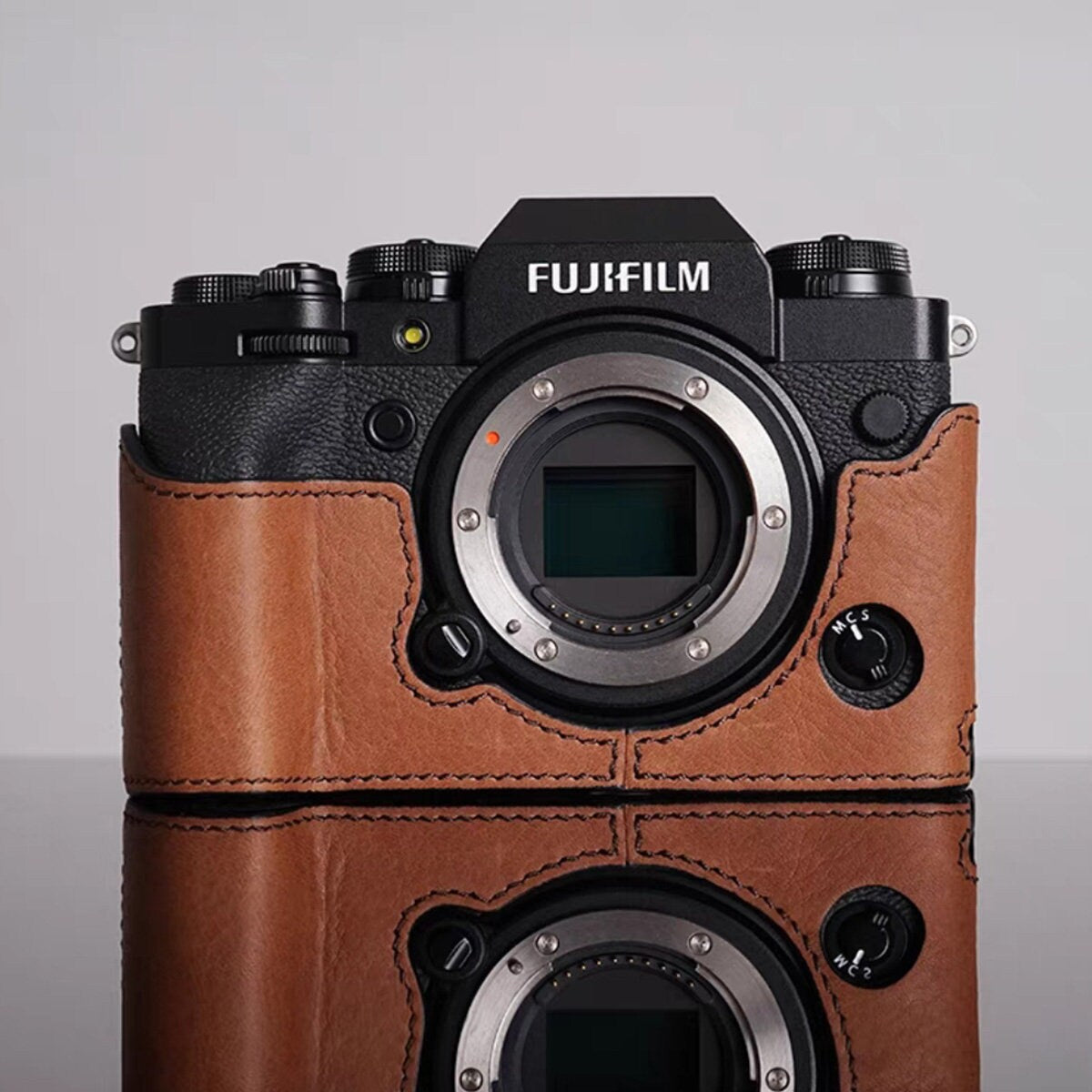 MS Edition Fujifilm fuji XT5 XT-5 Handmade Half Case Cowhide leather Camera bag Protector Holster sleeve Tripod mount SD & battery access