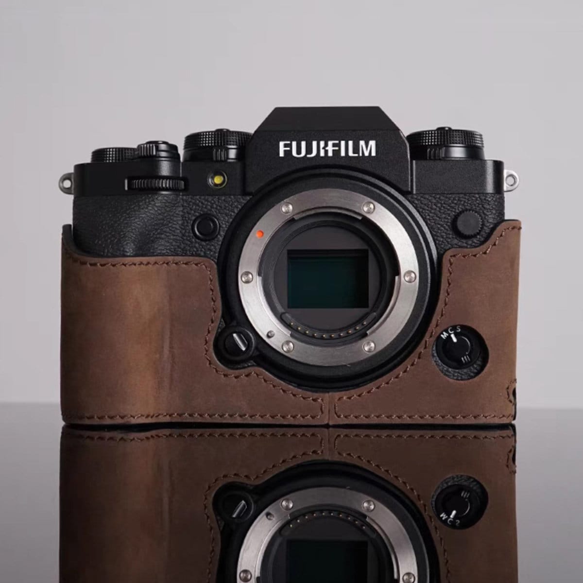 MS Edition Fujifilm fuji XT5 XT-5 Handmade Half Case Cowhide leather Camera bag Protector Holster sleeve Tripod mount SD & battery access