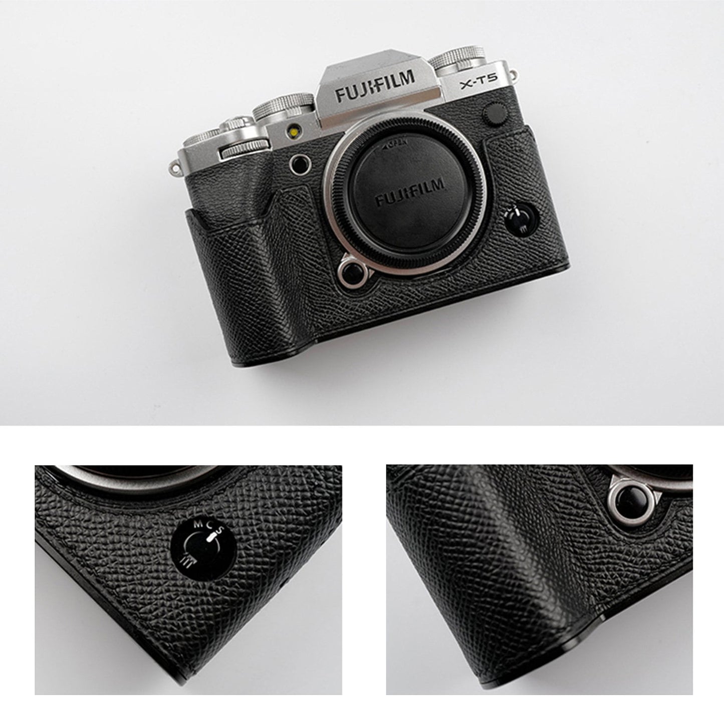 Premium Edition Fujifilm fuji XT5 Handmade Half Case Cowhide leather Camera insert bag Protector Holster sleeve SD battery access