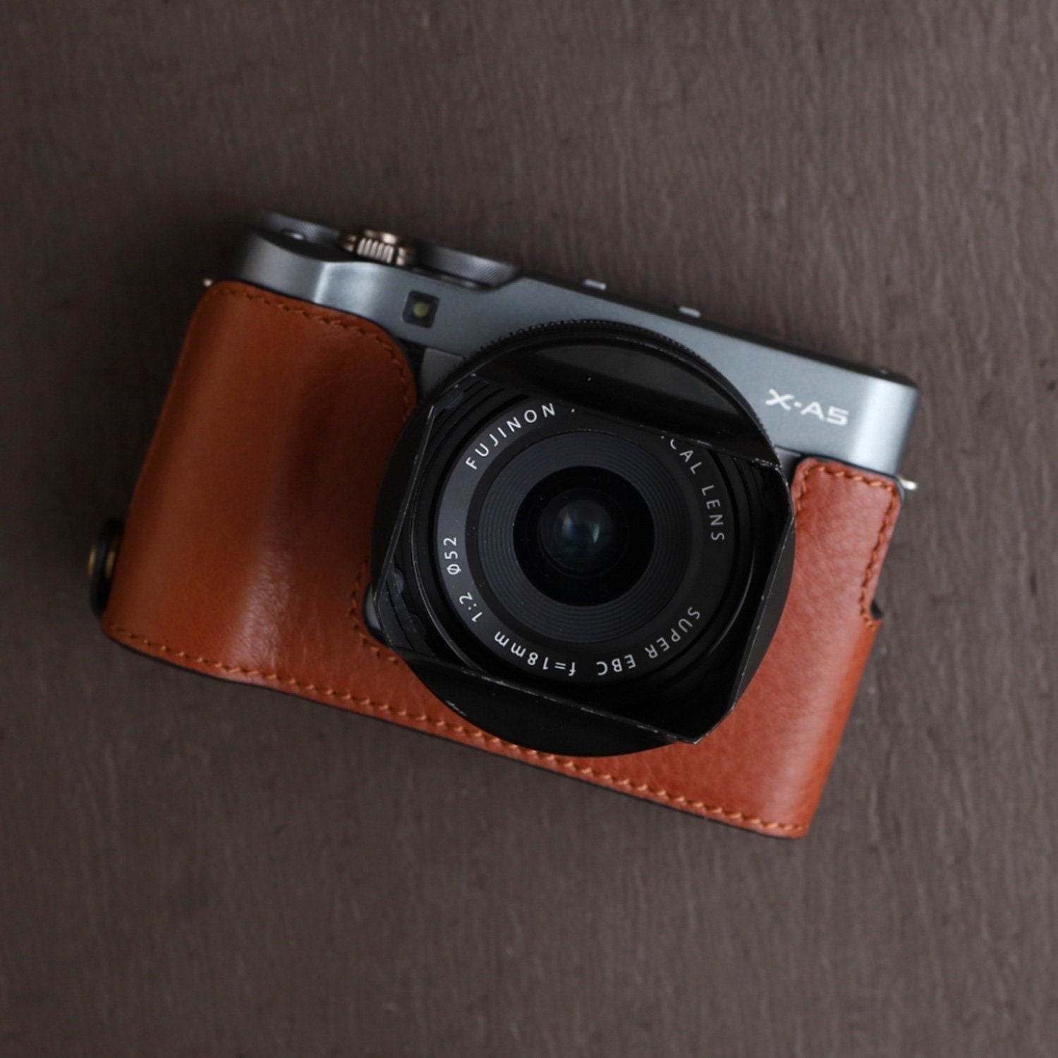 Fujifilm fuji XA5 XA7 Handmade Half Case Cowhide leather insert Camera bag Protector Holster sleeve SD & battery access door Made TO Order