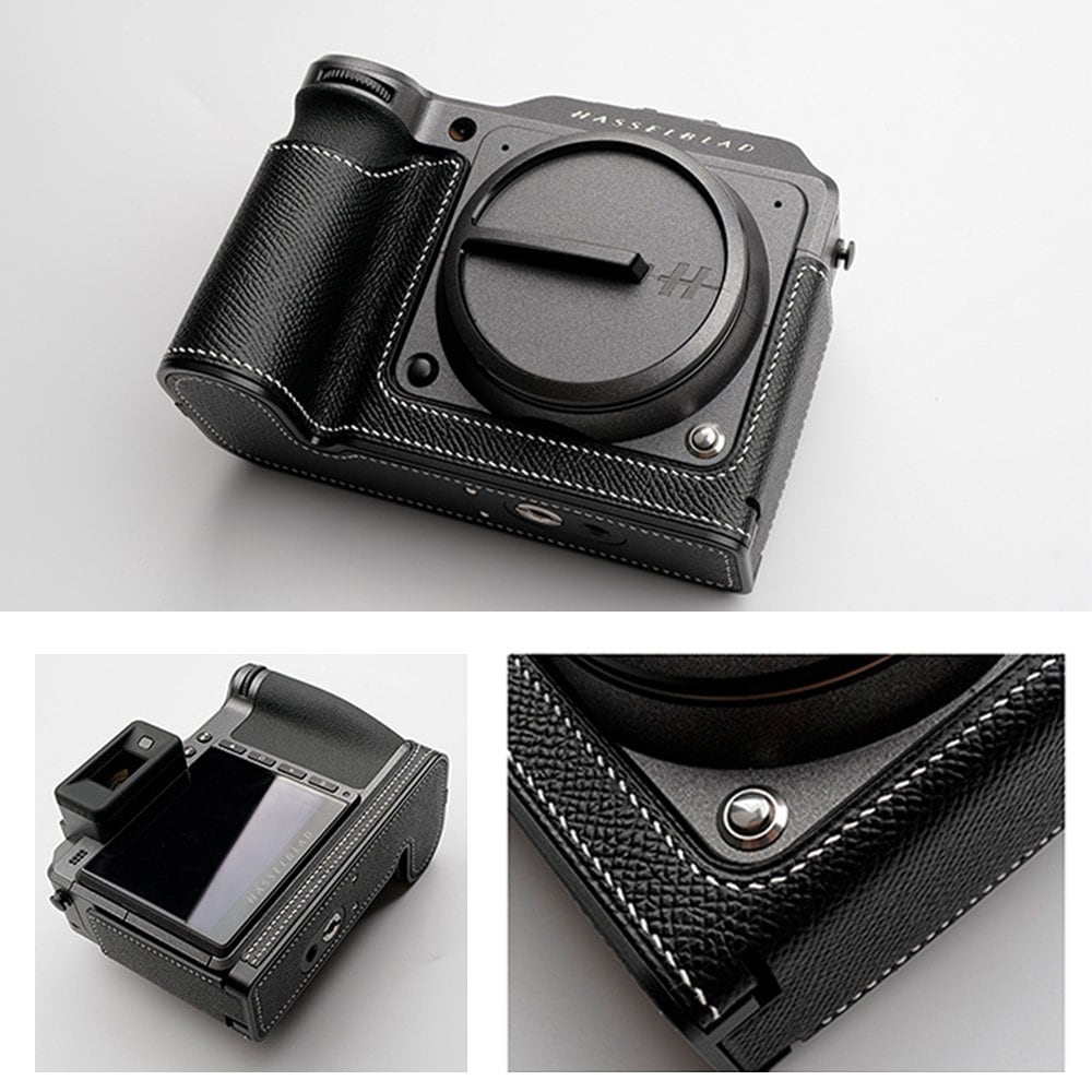 Premium Edition Hasselblad x2d X2D X1D2 Handmade Ostrich skin Alligator Cowhide leather hand stitch Half Case Camera bag Protector