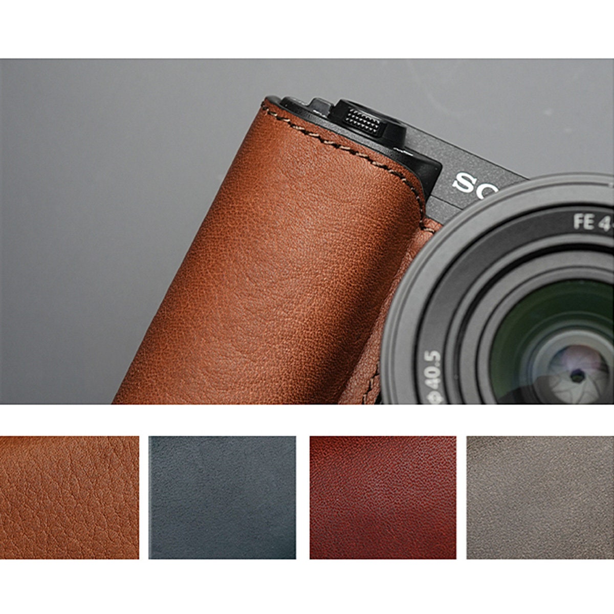 MS Edition Sony ZVE1 ZV-E1 Handmade Half Case Cowhide leather Camera bag Protector HandGrip Holster sleeve SD & battery access