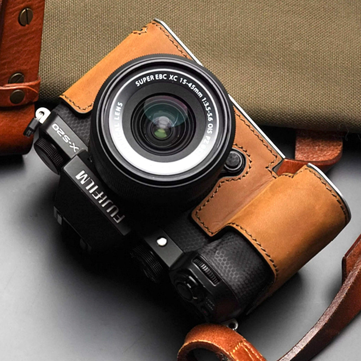 MS Edition Fujifilm fuji XS20 X-S20 Handmade Half Case Cowhide leather insert Camera bag Protector Holster sleeve