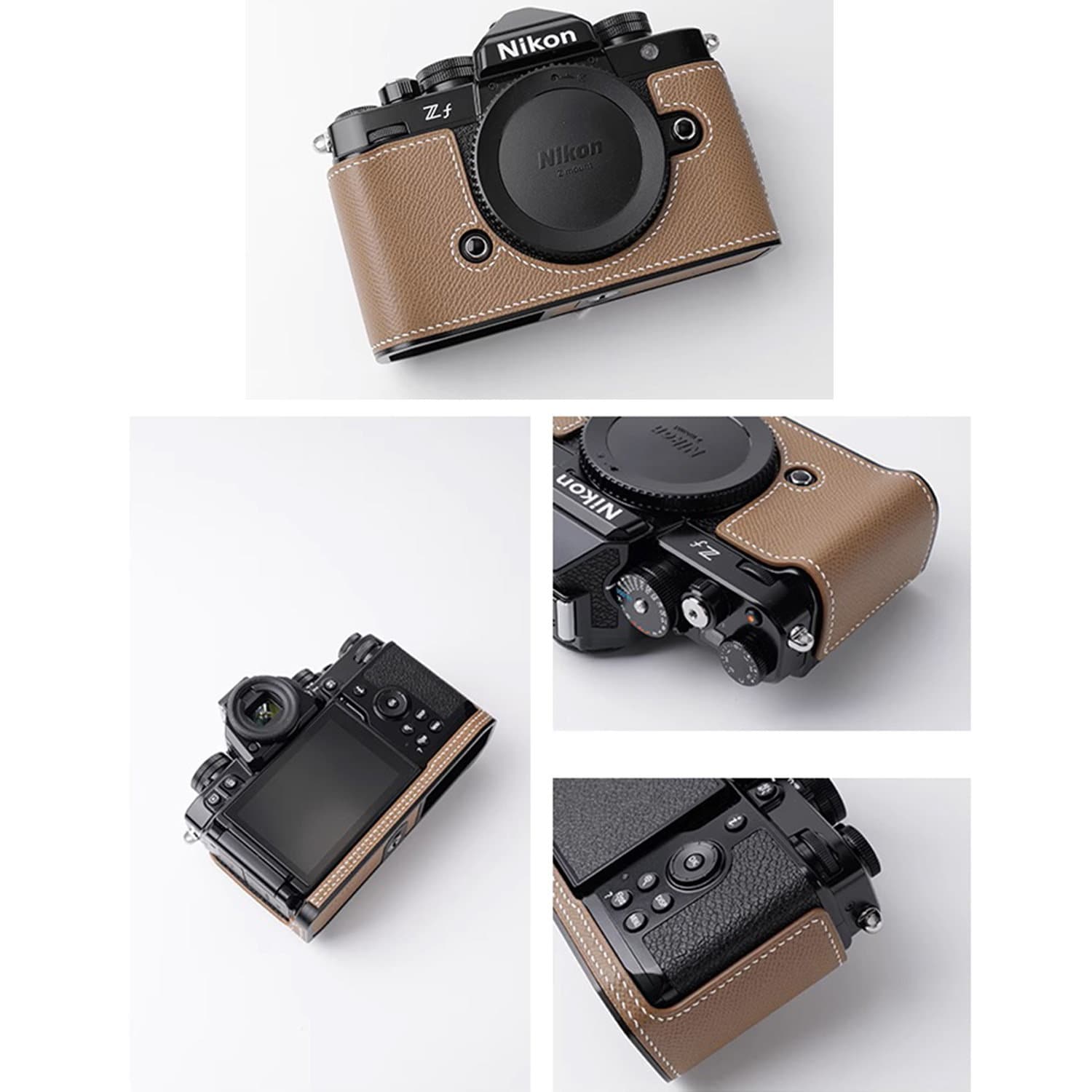 Premium Edition Nikon ZF Z F Handmade Half Case Cowhide leather Camera bag Protector Holster sleeve HandGrip SD & battery access