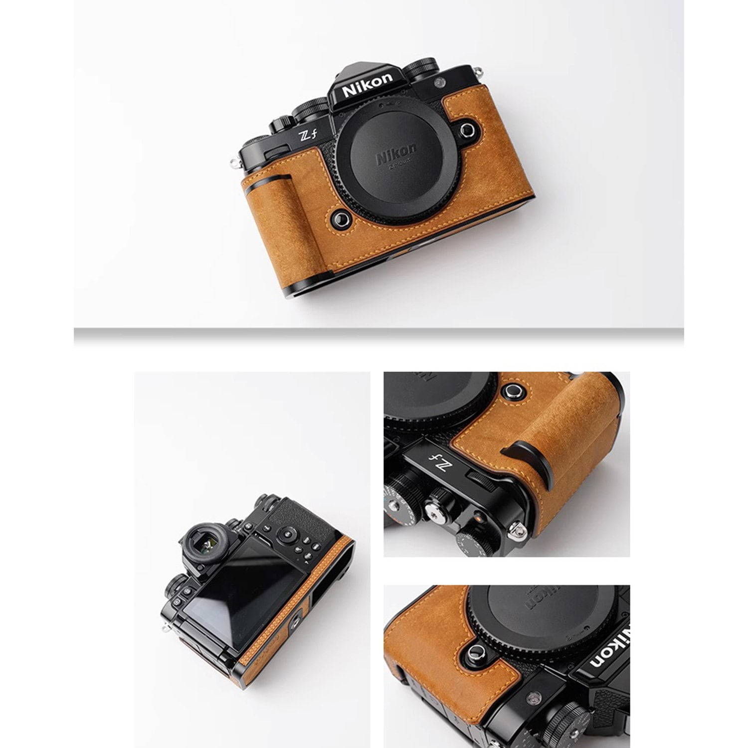 Premium Edition Nikon ZF Z F Handmade Half Case Cowhide leather Camera bag Protector Holster sleeve HandGrip SD & battery access