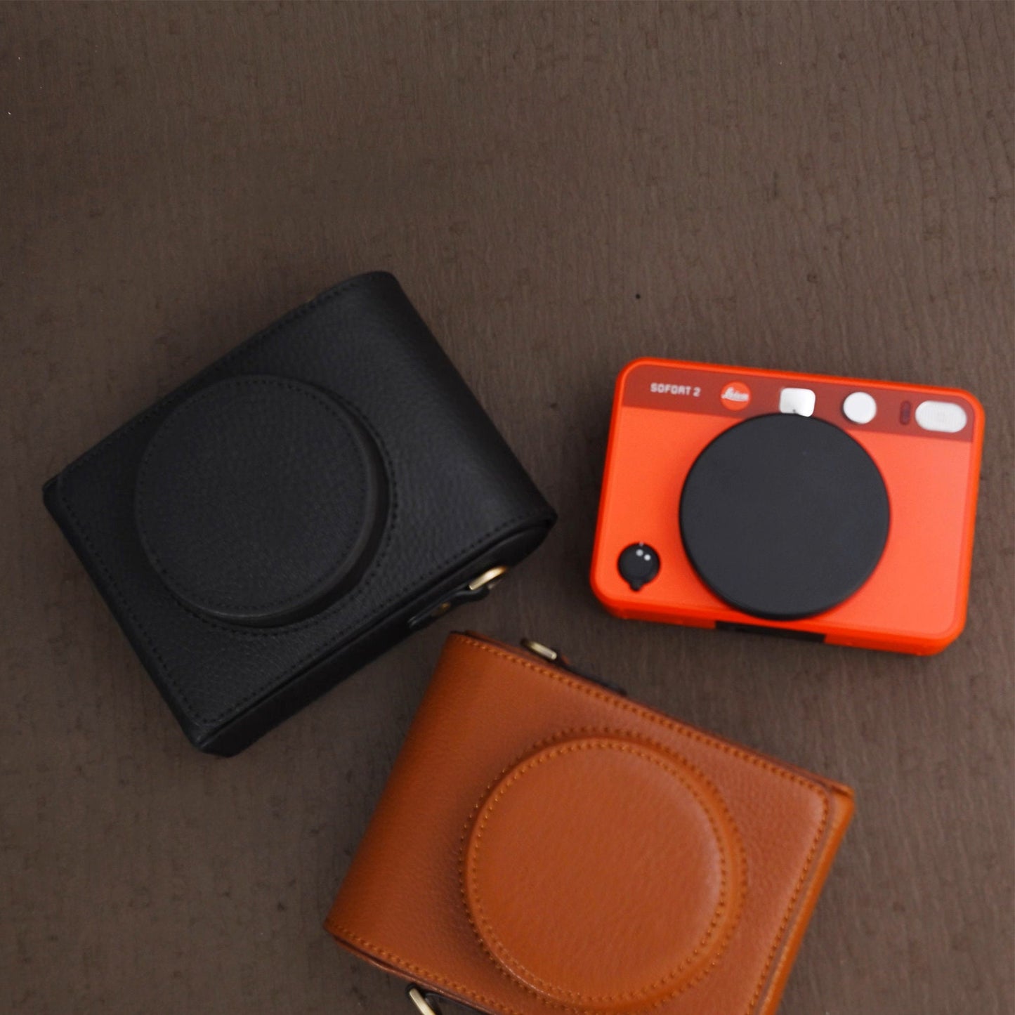 Leica sofort sofort2 Handmade FULL Eveready Half Case Cover HandGrip Cowhide leather insert Camera bag Make to order