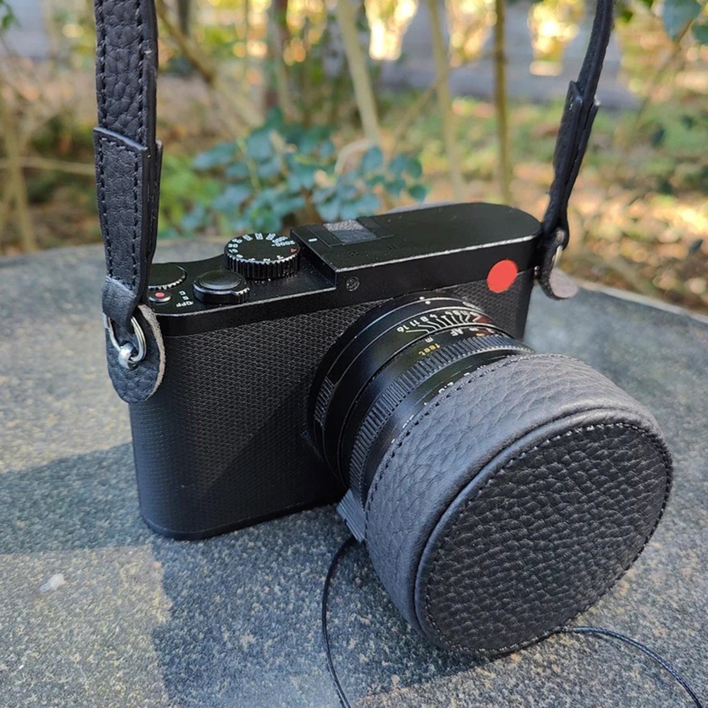 Designed for Leica Q Q2 Q3 Tighten Lens Cap Handmade Cowhide leather ** Lens cap only !!! camera Case not included** **