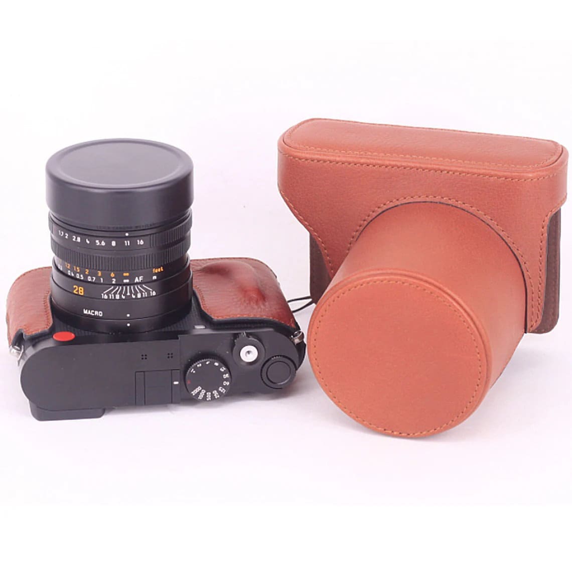 Leica Q3 Handmade FULL Eveready leather Half Case with Removable Cover HandGrip Cowhide insert Camera bag Holster sleeve Tripod mount