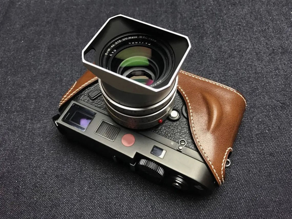 Premium Edition Leica M2 M3 M6 MP M4 M7 MA MD MD262 Handmade Cowhide leather hand stitch Half Case Holster sleeve Camera insert bag Handgrip