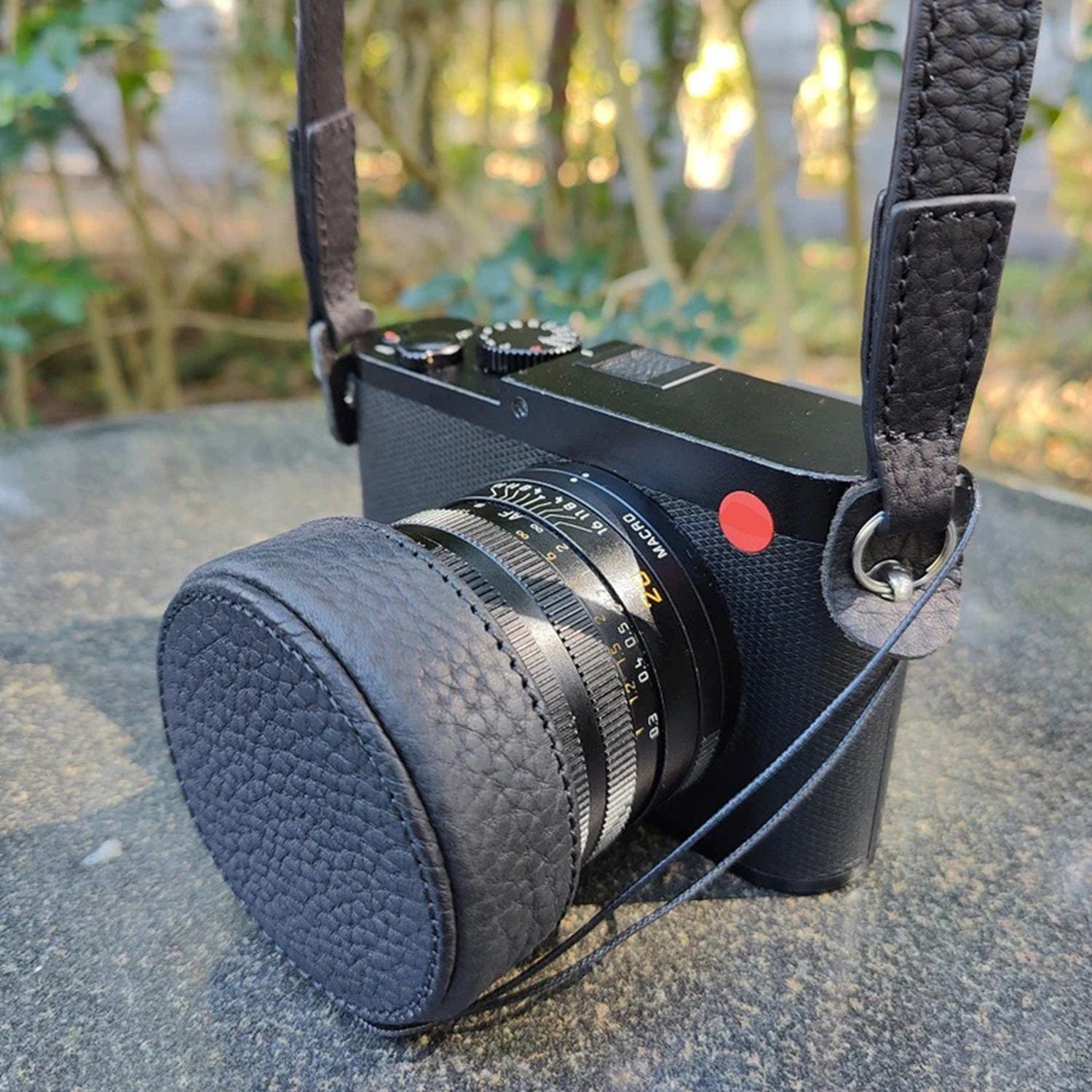 Designed for Leica Q Q2 Q3 Tighten Lens Cap Handmade Cowhide leather ** Lens cap only !!! camera Case not included** **