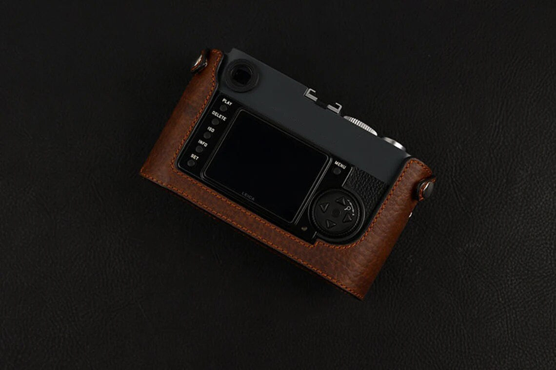 LEICA M9P M9 M8 Me M-E MM handmade half case leather Camera Case bag handgrip protector holster sleeve Padding Strap option Made TO Order