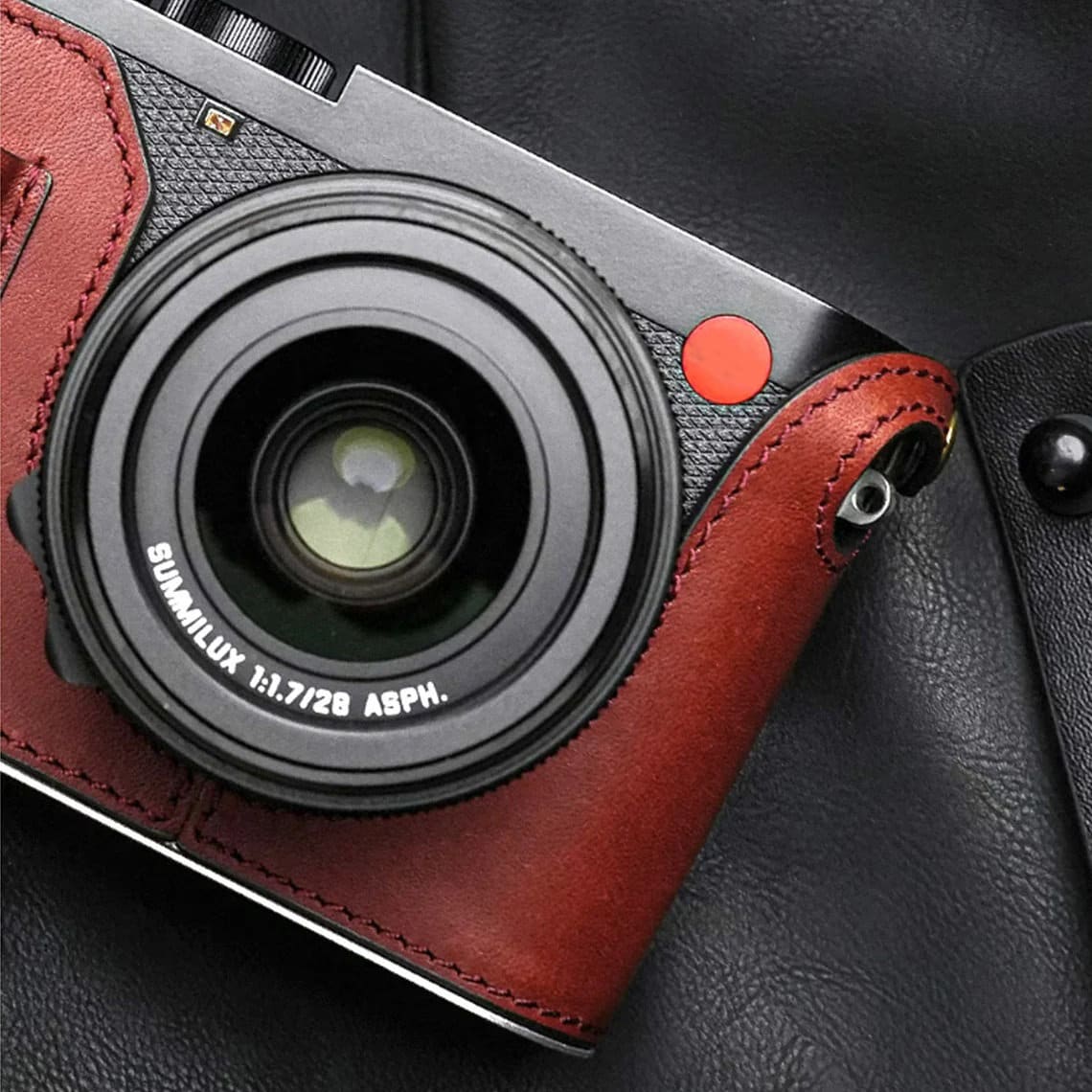 MS Edition leica Q3 Handmade Half Case Cowhide leather insert Camera bag Protector Holster sleeve handGrip Made TO Order