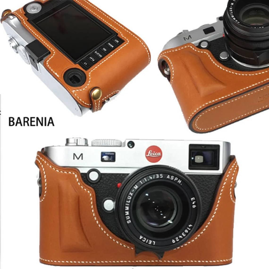 Premium Edition Leica M M240 M-P M240P MM TYP246 TYP262 MD Special HandGrip Handmade Cowhide leather hand stitch Half Case Camera bag