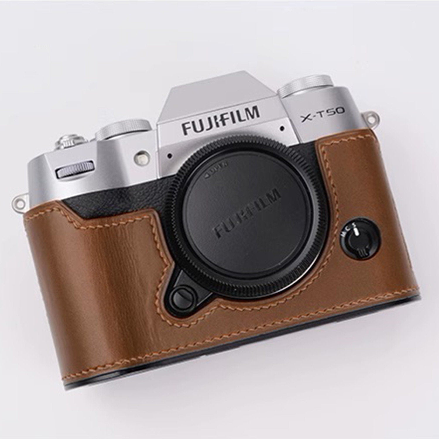 Premium Edition Fujifilm fuji XT50 Handmade Half Case leather Camera bag Protector Holster sleeve Lens cap SD & battery access